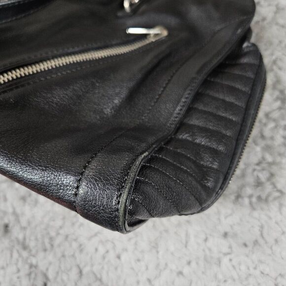 READ Alexander McQueen Leather Skull Padlock Zip Around Biker Bag Black - Picture 5 of 16